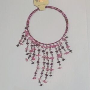 Elegant Colorful Pink Wrap Design Beaded Necklace - Women's Fashion Jewelry